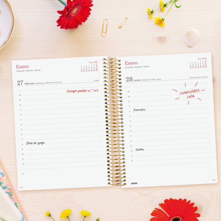 Agenda Finocam Design Collection Dia P&agrave;gina 2027 Castell&agrave; Lema