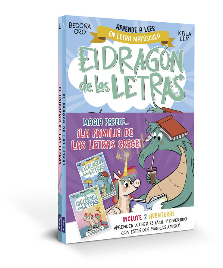 Magia parece... ¡la familia de las letras crece! Pack con dos libros del unicornio y el dragón de las letras