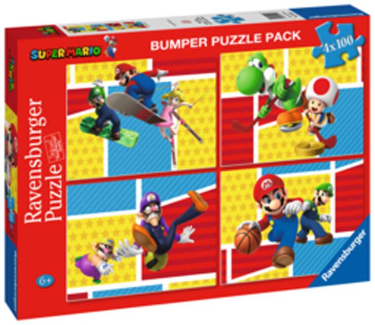 Puzle 4 X 100 peces Super Mario