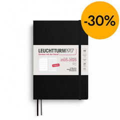 Agenda 18 meses Leuchtturm A5 sem/vista 2026 negro