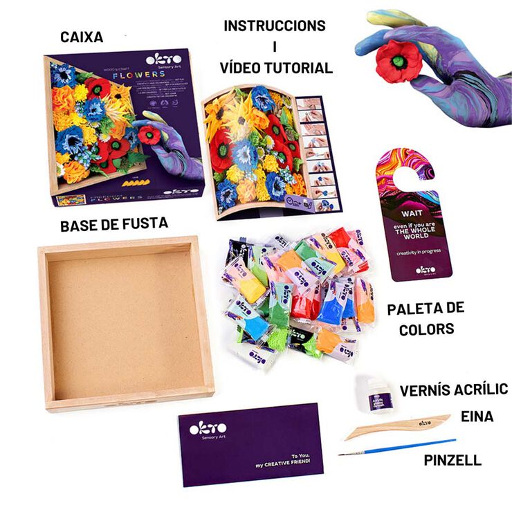 Marco madera DIY Oktoclay Flores Freedom