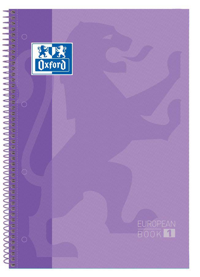 Notebook Oxford EuropeanBook 1 A4 80 hojas 5x5 lila
