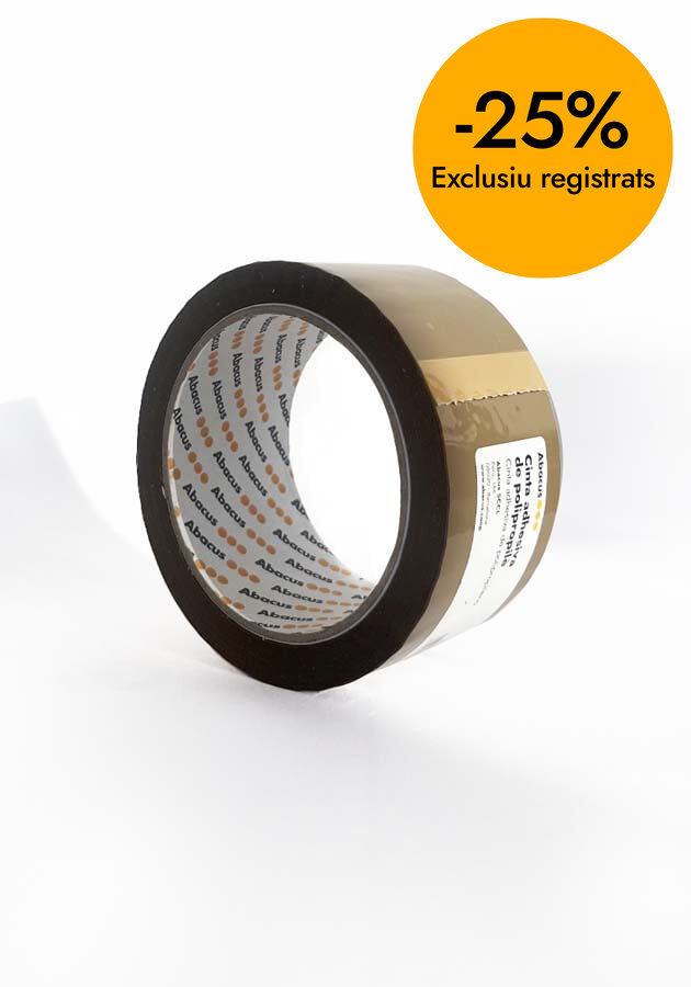 Cinta d'embalar Abacus PVC marr&oacute; 50mmx66m