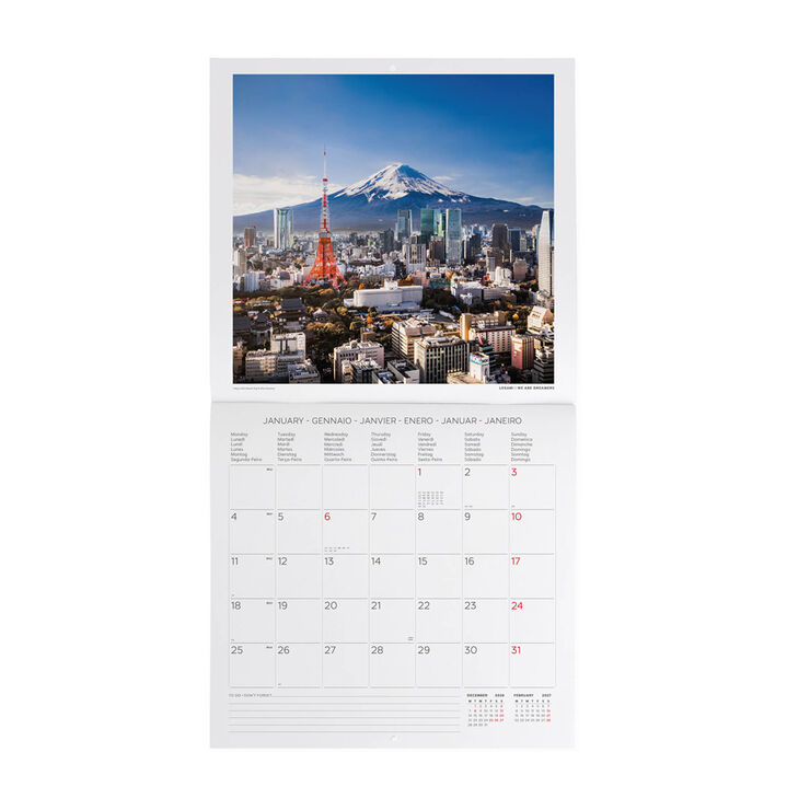Calendario Legami 30x29 Pared Beauty Japan Multiling&uuml;e 2027