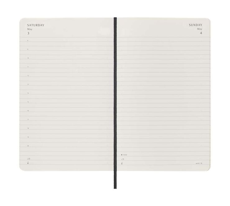 Agenda Moleskine 12m día/pág 2025 L negro