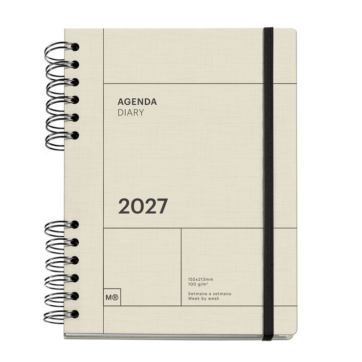 Agenda Miquelrius Plus Wire-O Setmana Vista Catal&agrave; 2027 Crema