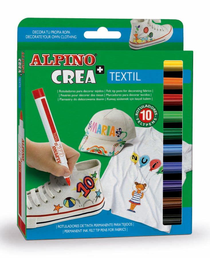 Rotuladores para tela Alpino Crea 10 colores