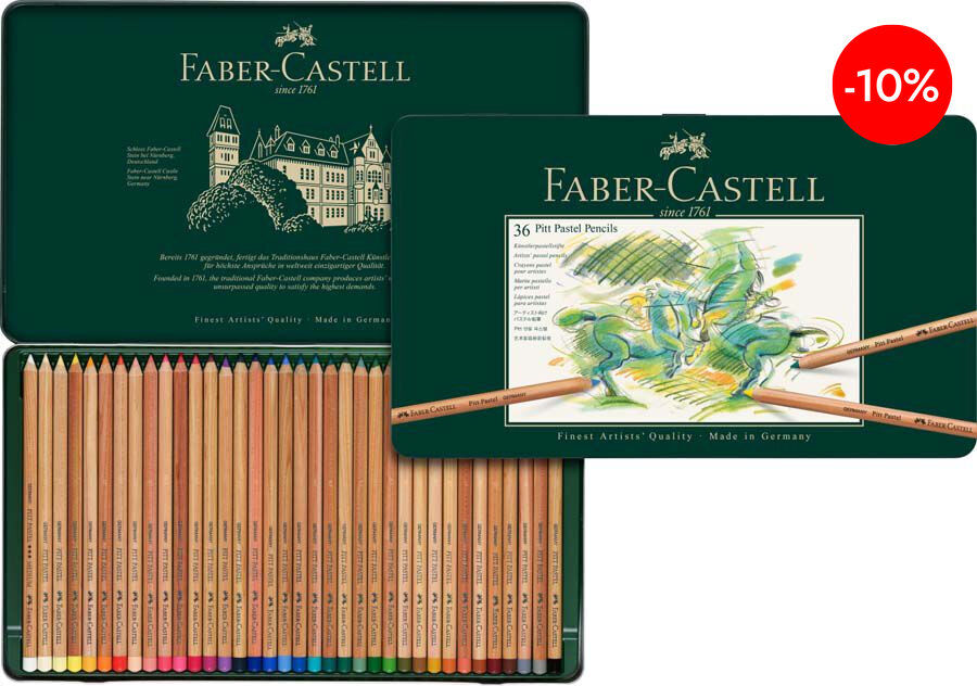 L&aacute;piz Faber-Castell pastel 36 colores estuche metal