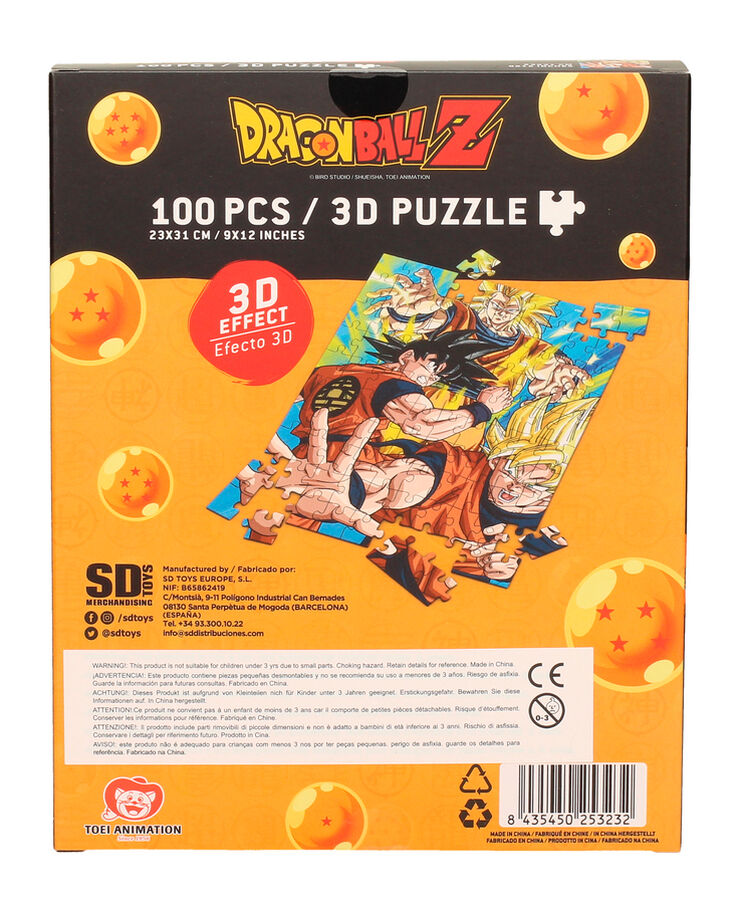 Puzle Efecto 3D 100 piezas Goku Saiyan Puzle Efecto 3D 100 piezas Goku Saiyan
