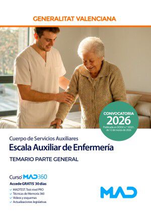Cuerpo de Servicios Auxiliares. Escala Auxiliares de enfermer&iacute;a (C2-03-03) de la Generalitat Valenciana.&nbsp;Temario Parte General
