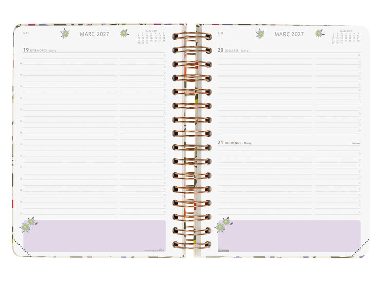 Agenda Finocam Moniquilla D&iacute;a P&aacute;gina 2027 Catal&aacute;n Verde