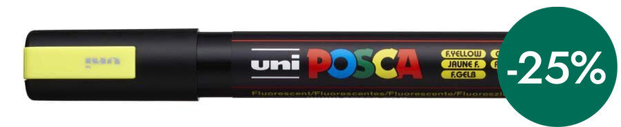 Retolador Posca PC-5M 1,8-2,5mm groc fluorescent