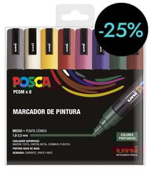 Retoladors Posca PC-5M 1,8-2,5mm foscos 8 colors