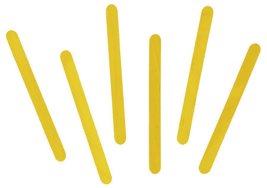 Palos de helado de madera amarillo 100u