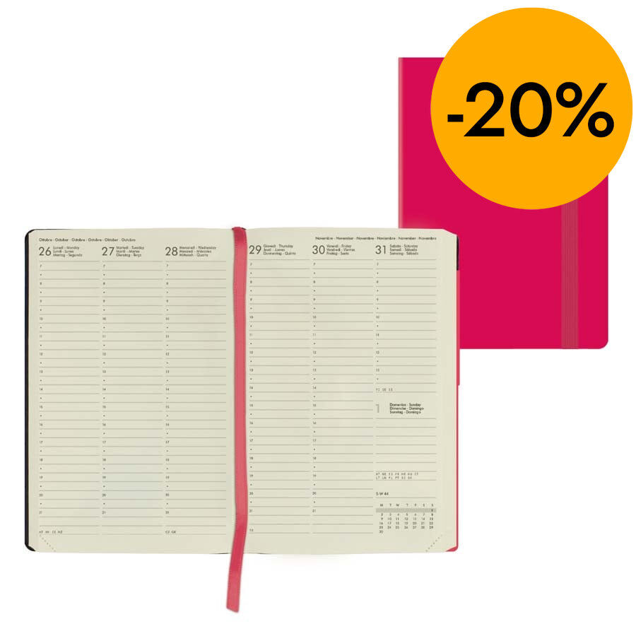 Agenda Legami 16 mesos Medium setm/vista multiling&uuml;e 2025-26 Rasperry