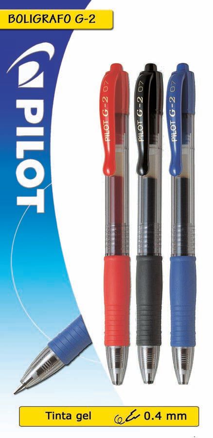 Bol&iacute;grafos Pilot G-2 negro/azul/rojo 3 colores