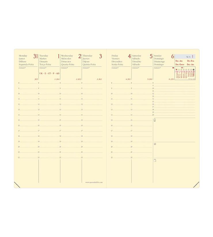 Agenda Quo Vadis Affaires Prestige Marlow A6 setm/vista mult 2025 blau