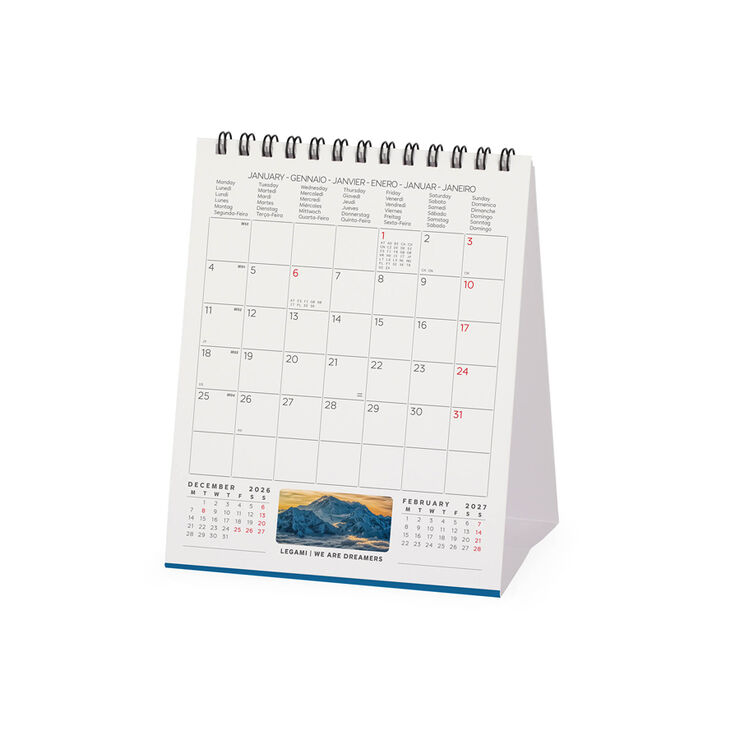 Calendario Legami 12x14,5 Sobremesa Mountains Multiling&uuml;e 2027