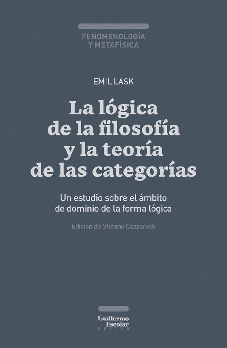 La l&oacute;gica de la filosof&iacute;a y la teor&iacute;a de las categor&iacute;as