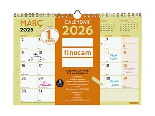 Calendario pared Finocam Escribir Grafik A4 2026 catalán