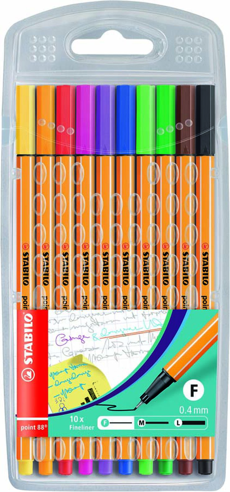 Rotulador Stabilo Point 88, 10 colores