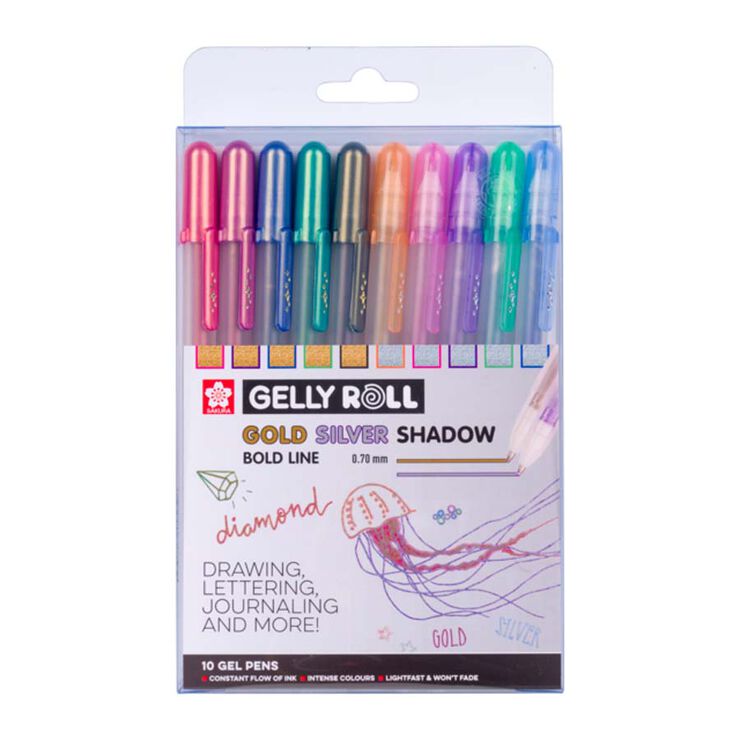 Retoladors Sakura Gelly Roll Gold&Silver Shadow 10 colors