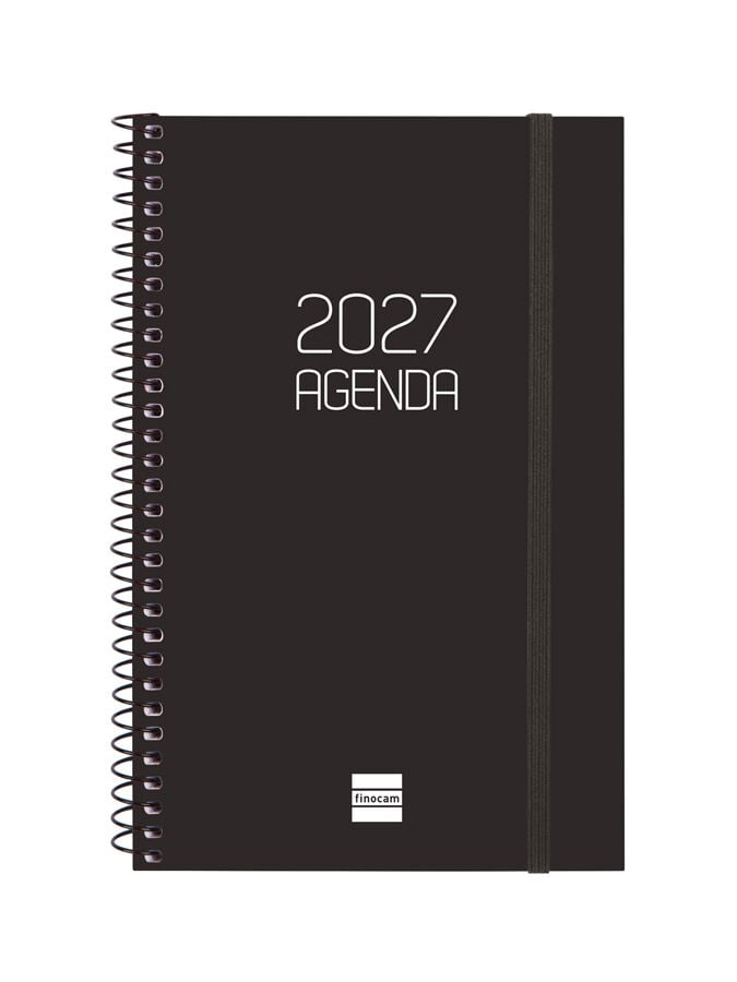 Agenda Finocam Opaque Setmana Vista Horitzontal 2027 Castell&agrave; Negre