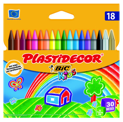 Llapis de cera Plastidecor Kids 18 colors