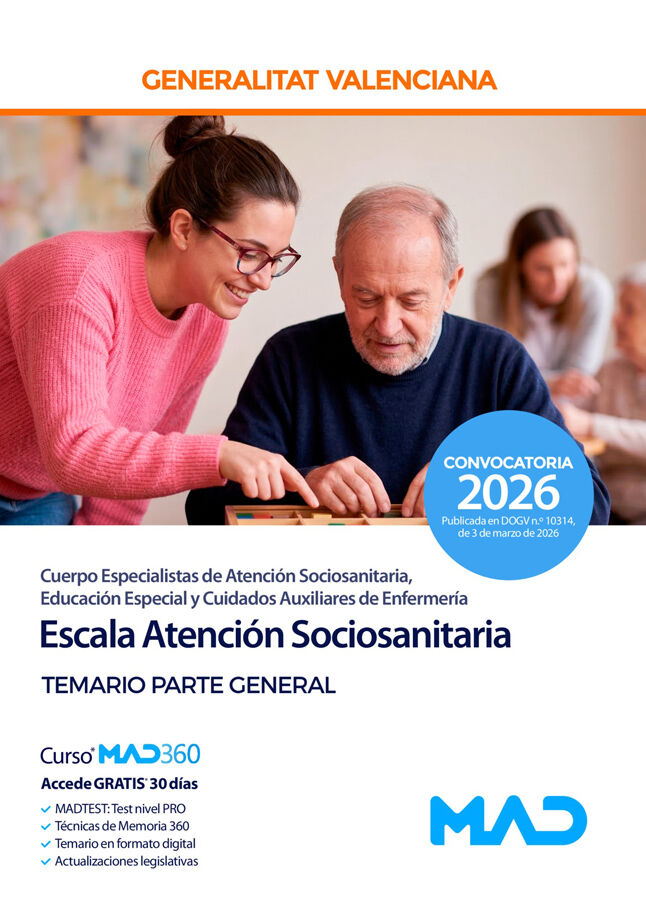 Cuerpo Especialistas de atenci&oacute;n sociosanitaria, educaci&oacute;n especial y cuidados auxiliares de enfermer&iacute;a de la Generalitat Valenciana. Escala Atenci&oacute;n