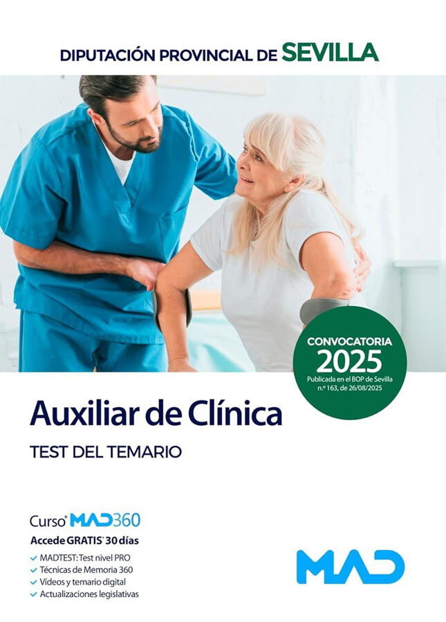 Auxiliar de Cl&iacute;nica de la Diputaci&oacute;n Provincial de Sevilla. Test del temario