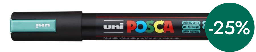 Retolador Posca PC-5M 1,8-2,5mm verd metall