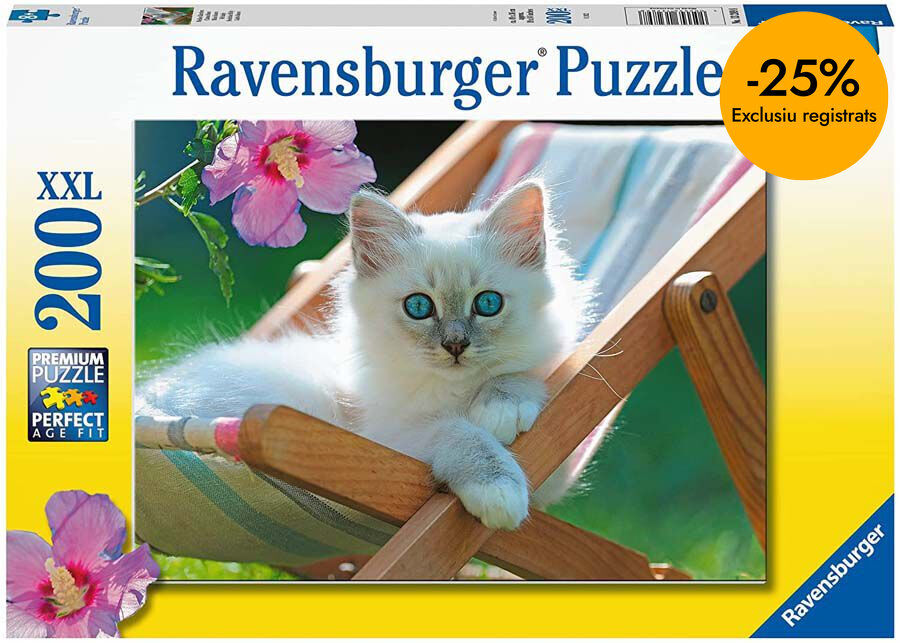 Puzle XXL 200 piezas Gatito blanco