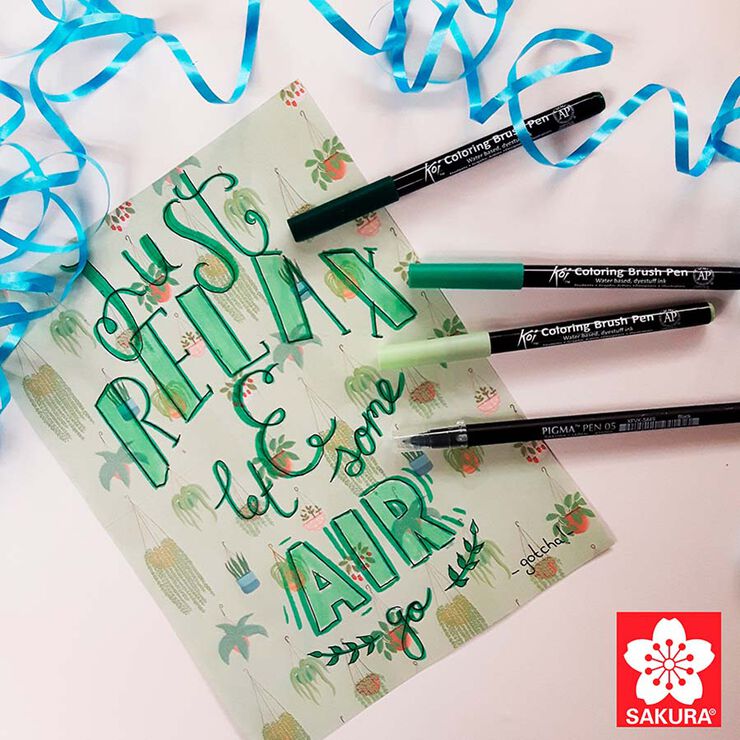 Retoladors Brush Koi Botanic 6 colors Retoladors Brush Koi Botanic 6 colors