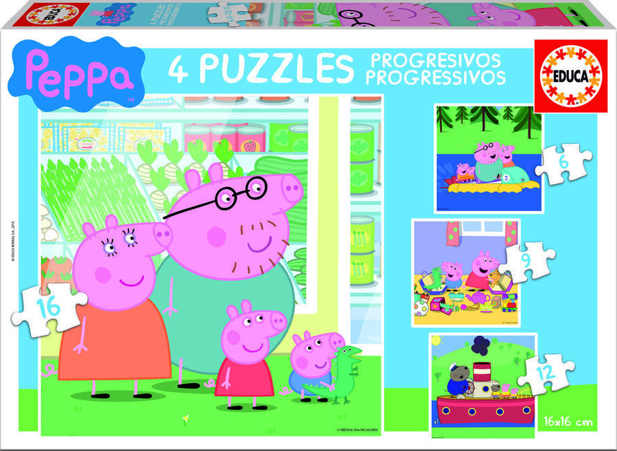 Puzle 6-9-12-16 Progressiu Peppa Pig