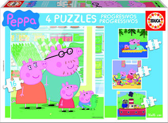 Puzle 6-9-12-16 Progressiu Peppa Pig