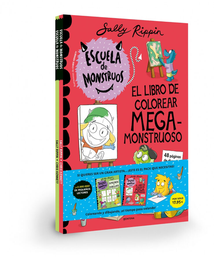 Escuela de Monstruos PACK ARTISTA: Libro de colorear + Aprende a dibujar
