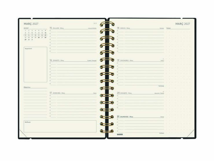 Agenda Finocam 16M Haiku E10 Sem/Vista Catal&aacute;n 2026-27 Negro