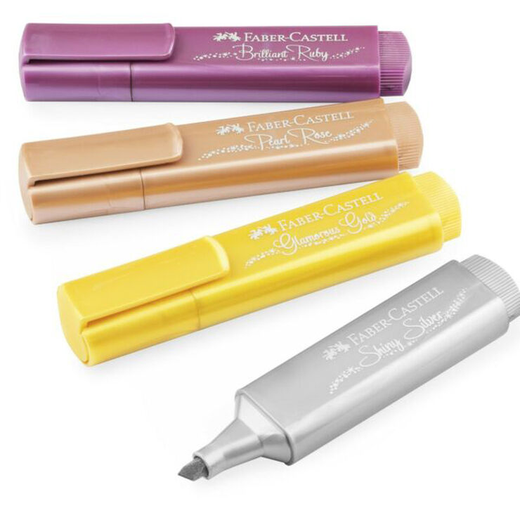 Marcadores Metal Faber-Castell Texliner 4 colores
