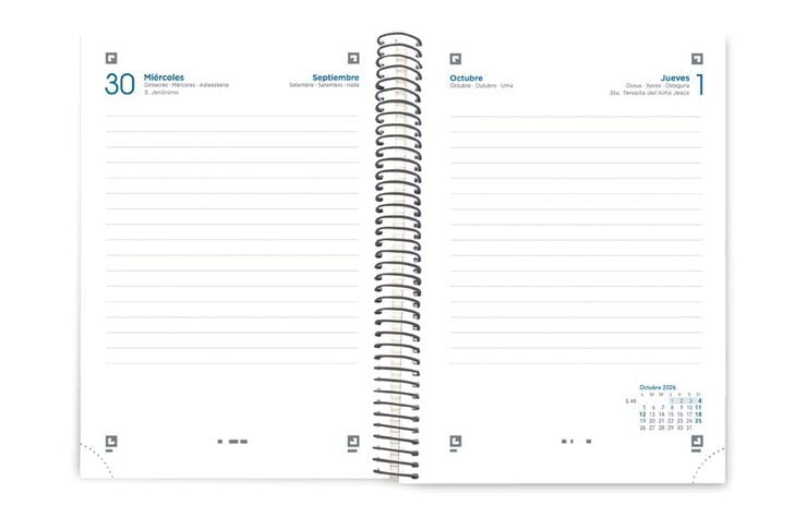 Agenda Escolar Oxford Inspired 1/8 D&iacute;a/p&aacute;g Castellano 2026-2027