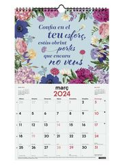 Calendario pared Finocam Esp.25X40 2024 Frases cat