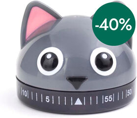 Temporizador de Cocina Kikkerland Gato gris