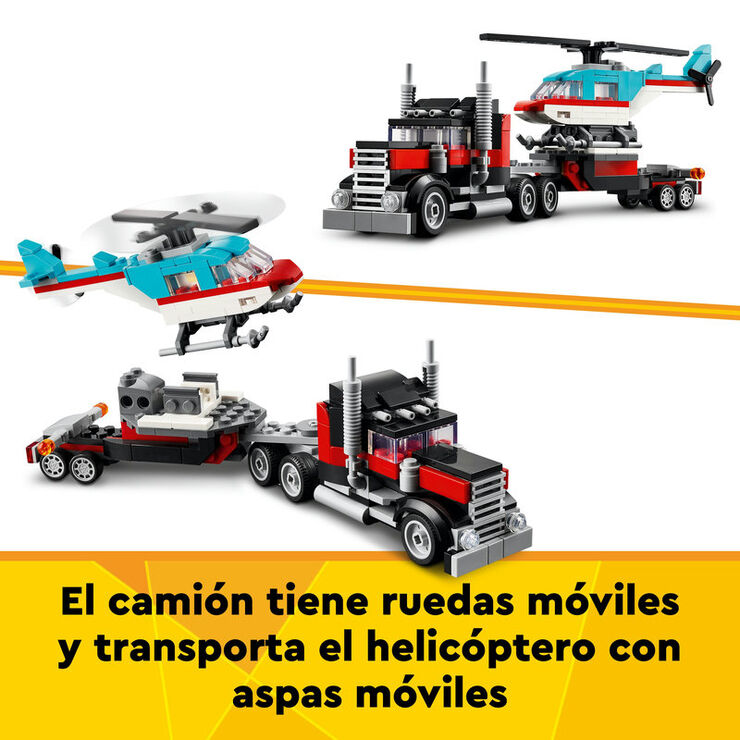 LEGO® Creator Camió Plataforma amb Helicòptero Convertible 31146