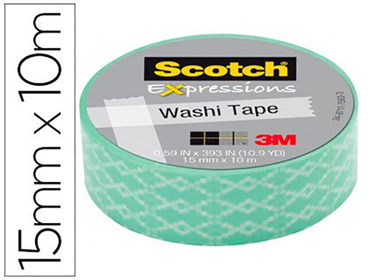 Scrap Washi Tape Rombe Blau 15X10M