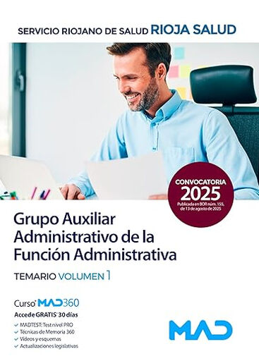 Grupo Auxiliar Administrativo de la Funci&oacute;n Administrativa del Servicio Riojano de Salud. Temario