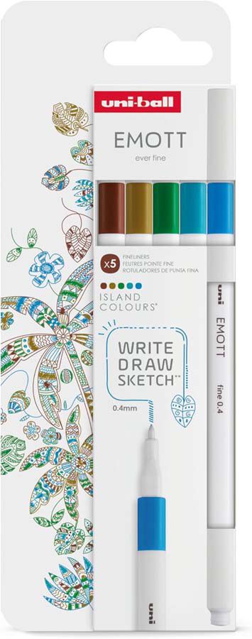 Retoladors Emott Uni-Ball Emott 5 colors Tropicals