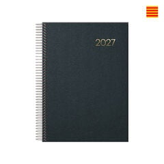 Agenda Dohe Espiral Segovia 14x20 D&iacute;a P&aacute;gina Catal&aacute;n 2026 Negro