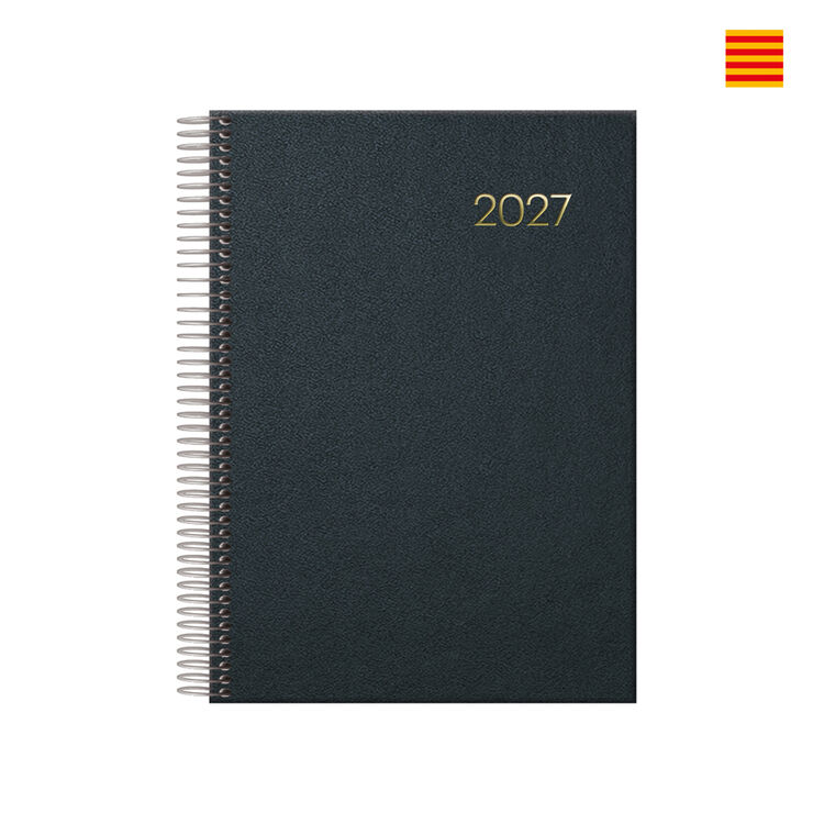 Agenda Dohe Espiral Segovia 14x20 D&iacute;a P&aacute;gina Catal&aacute;n 2026 Negro