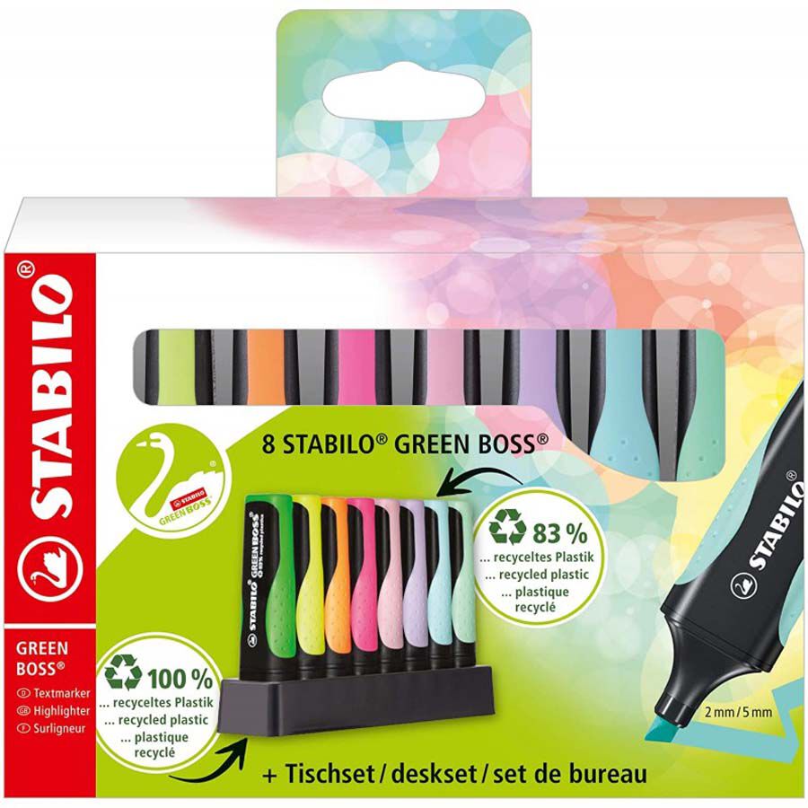 Marcadores fluorescentes Stabilo Boss Green 8 colores
