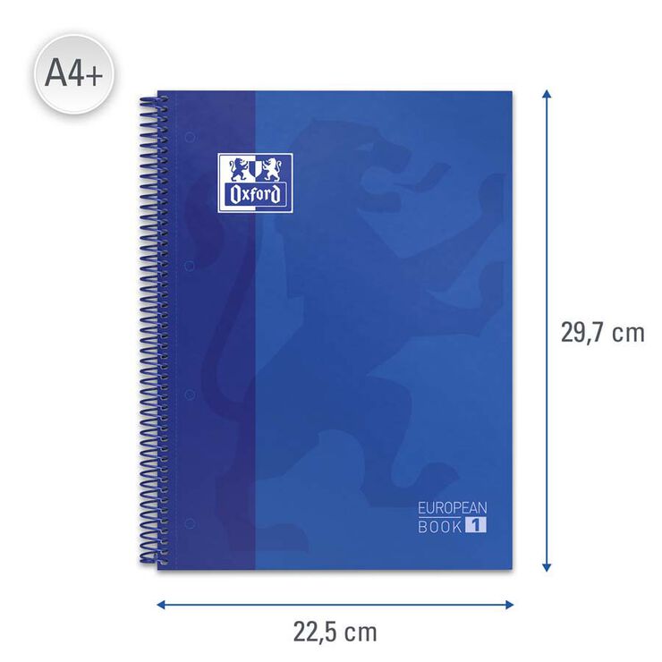 Notebook Oxford EuropeanBook 1 A4 80 hojas 5x5 azul marino