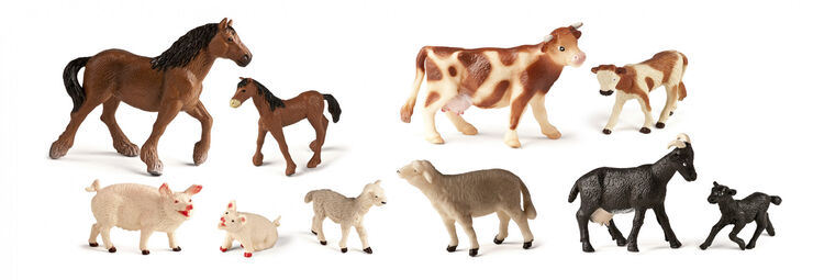 Animals de granja amb bebès Miniland 10 unitats